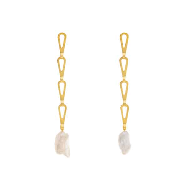 Upcycling chain long earrings